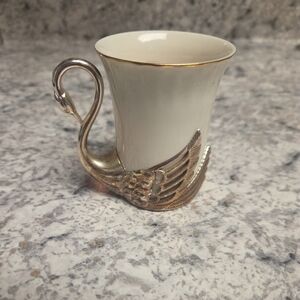 Vintage Elegant Silver Swan Gold Rimmed Candle Holder Made In Japan